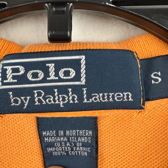 Polo by Ralph‎ Lauren Men's Small Orange Polo Shirt Green Pony Casual - Picture 2 of 7